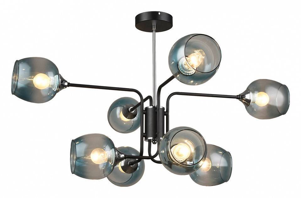 Люстра на штанге Imex 3564 8 ламп MD.3564-8-S BK+CH