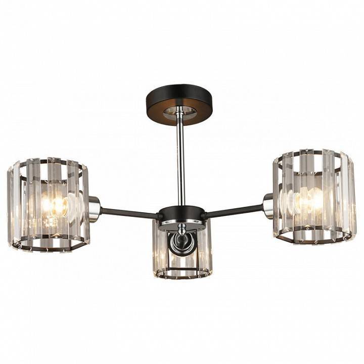 Люстра на штанге IMEX MD.4057 3 лампы MD.4057-3-S BK+CH