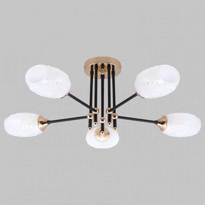 Люстра на штанге IMEX MD.4144 5 ламп MD.4144-5-S-BK+FGD