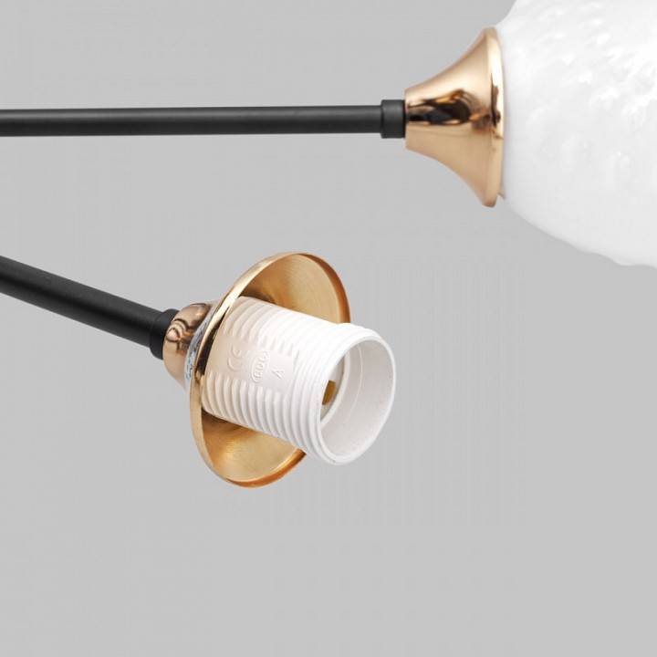 Люстра на штанге IMEX MD.4144 5 ламп MD.4144-5-S-BK+FGD