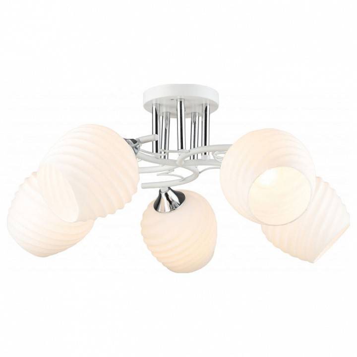 Люстра на штанге Imex MD.5991 5 ламп MD.5991-5-S-WT+CR