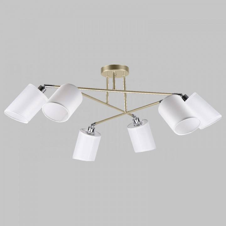 Люстра на штанге Imex MD.9141 6 ламп MD.9141-6-S GD+CH