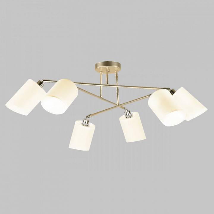 Люстра на штанге Imex MD.9141 6 ламп MD.9141-6-S GD+CH