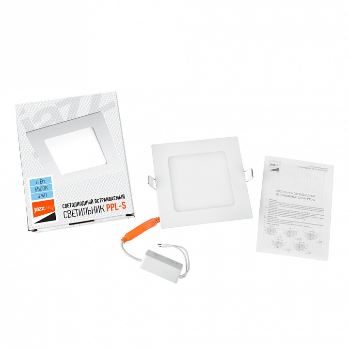 Встраиваемый светильник Jazzway  PPL-S 6W 6500K IP40 WH