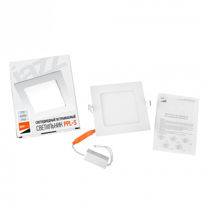 Встраиваемый светильник Jazzway  PPL-S 9W 4000K IP40 WH