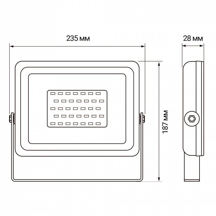 Настенно-потолочный прожектор Jazzway  PFL-30W RGB WH IP65