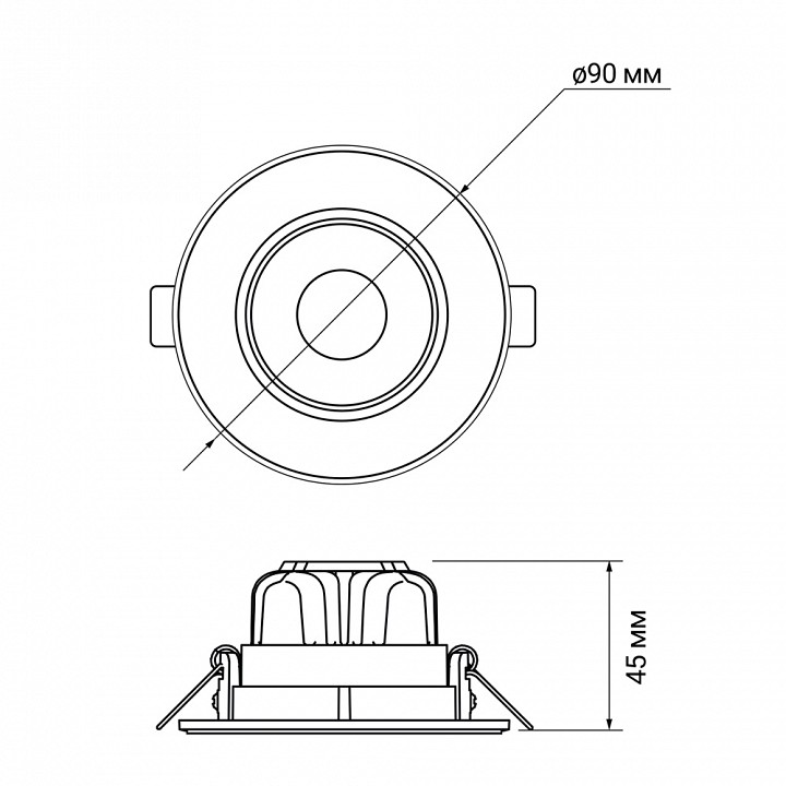 Встраиваемый светильник Jazzway  PSP-R 9044 7W 3000K 38° White  IP40