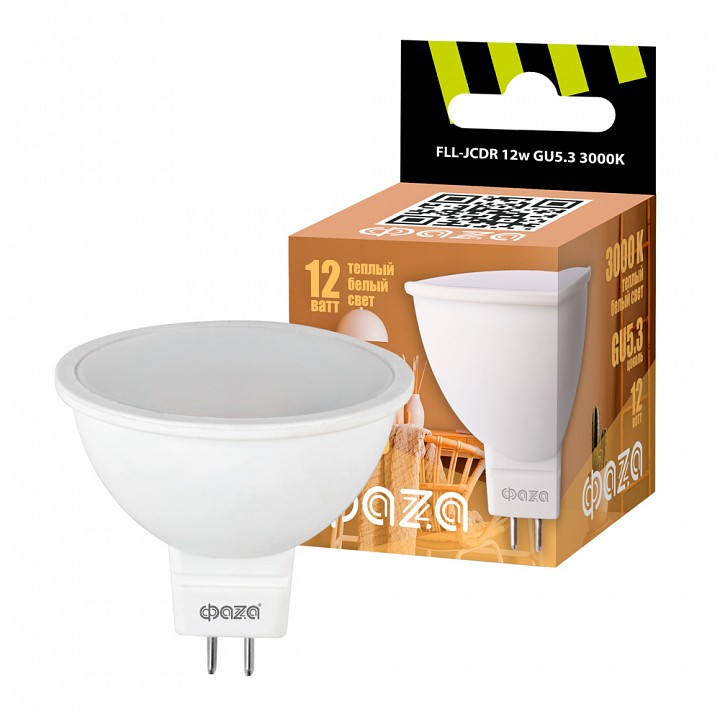 Лампа светодиодная Jazzway  GU5.3 12Вт 3000K FLL- JCDR  12w GU5.3 3000K