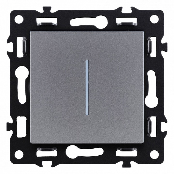 Выключатель одноклавишный с подсветкой без рамки Kollinger Asthetik AS-007GY