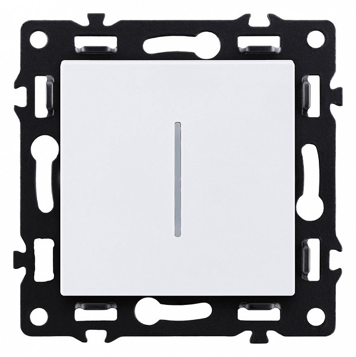 Выключатель одноклавишный с подсветкой без рамки Kollinger Asthetik AS-007WH