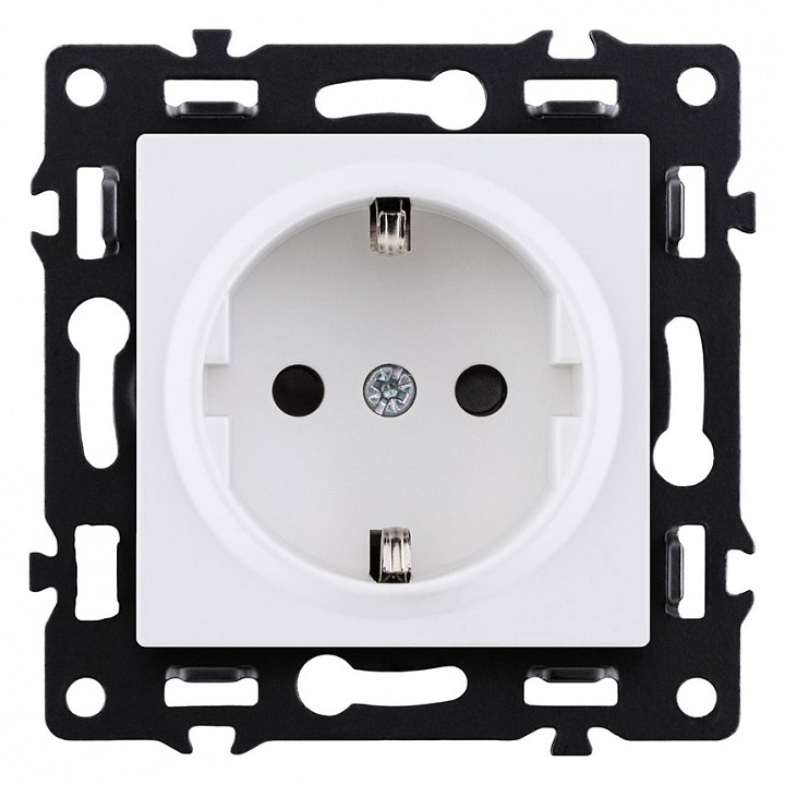 Розетка с заземлением, без рамки Kollinger Asthetik AS-014WH