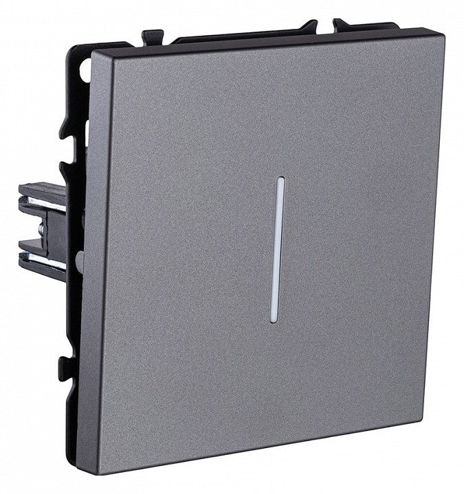 Выключатель проходной одноклавишный с подсветкой без рамки Kollinger Eclipse EC-008GY