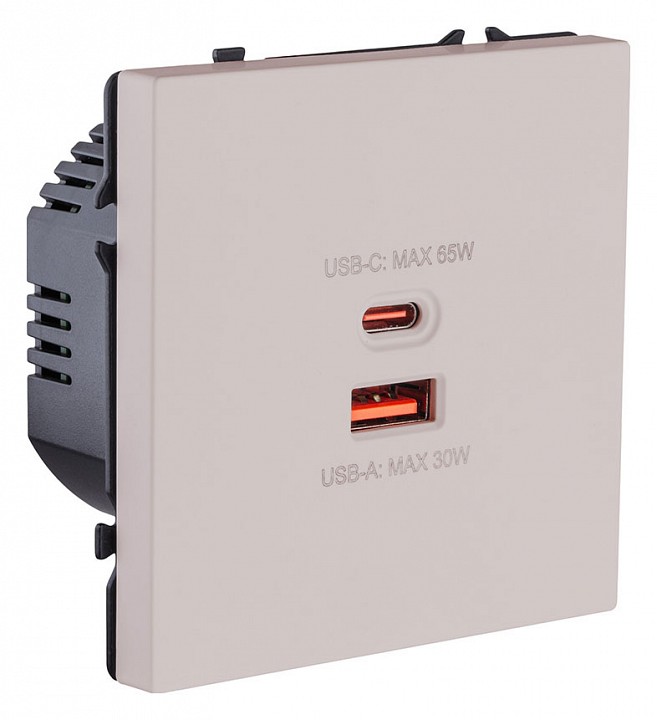 Розетка 2хUSB type A и C без рамки Kollinger Eclipse EC-024CM