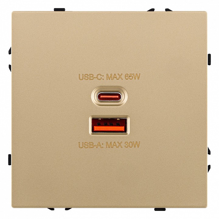 Розетка 2хUSB type A и C без рамки Kollinger Eclipse EC-024GD