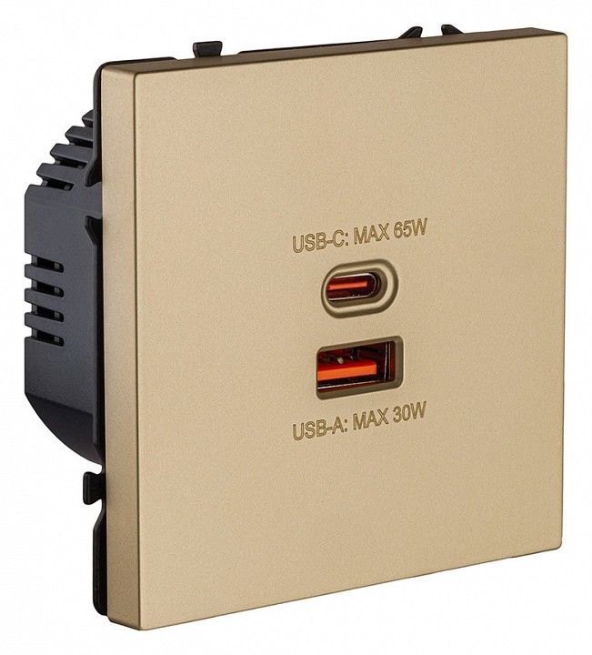 Розетка 2хUSB type A и C без рамки Kollinger Eclipse EC-024GD