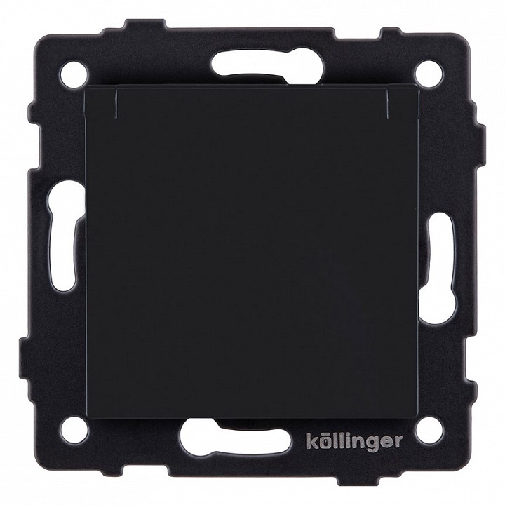 Розетка с заземлением с крышкой, без рамки Kollinger  REA-006BM