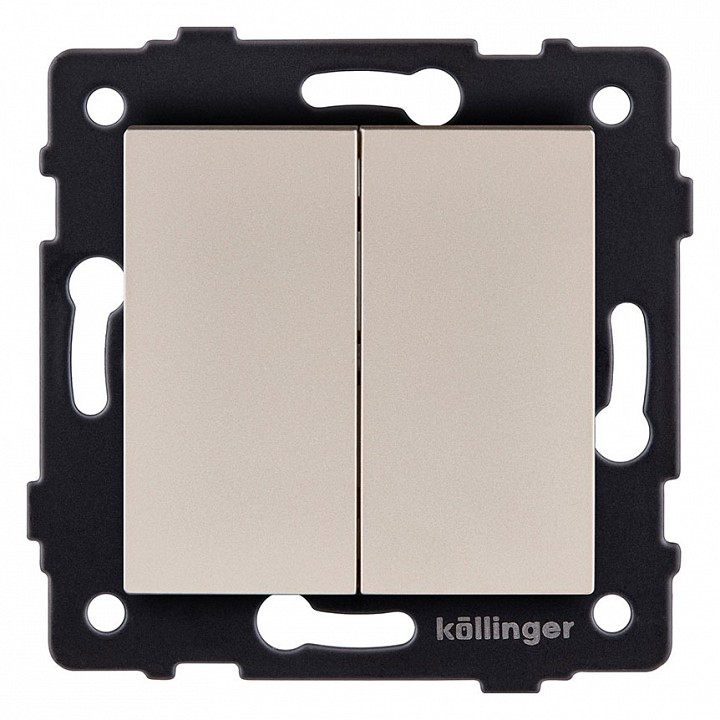 Выключатель двухклавишный без рамки Kollinger  REA-S-011GD