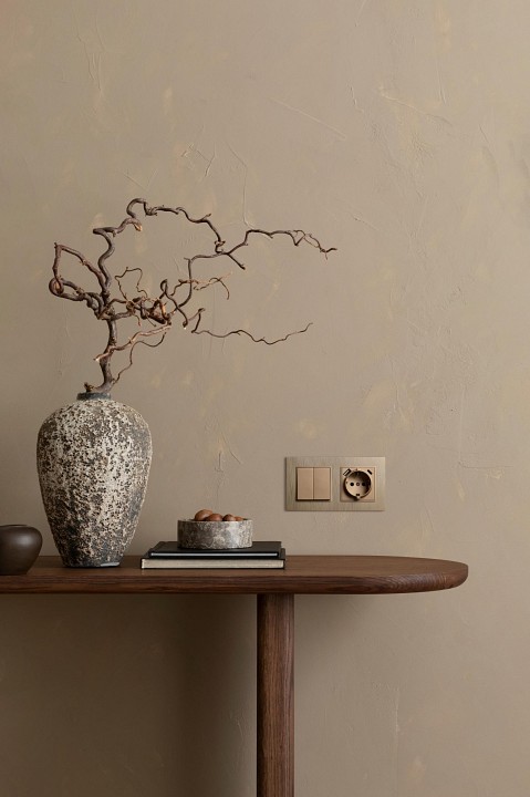 Выключатель двухклавишный без рамки Kollinger  REA-S-011GD