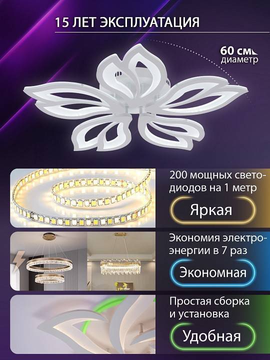 Потолочная люстра Natali Kovaltseva Fortuna LED LAMPS 81107/4C