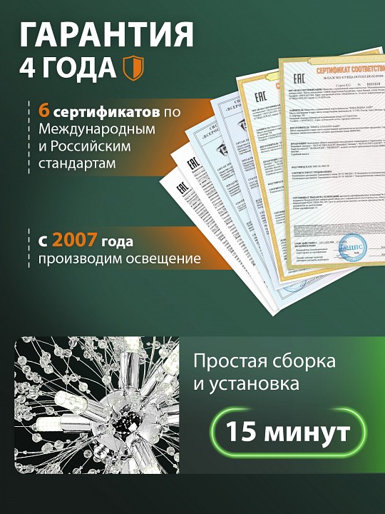 Подвесная люстра Natali Kovaltseva 81423/6C