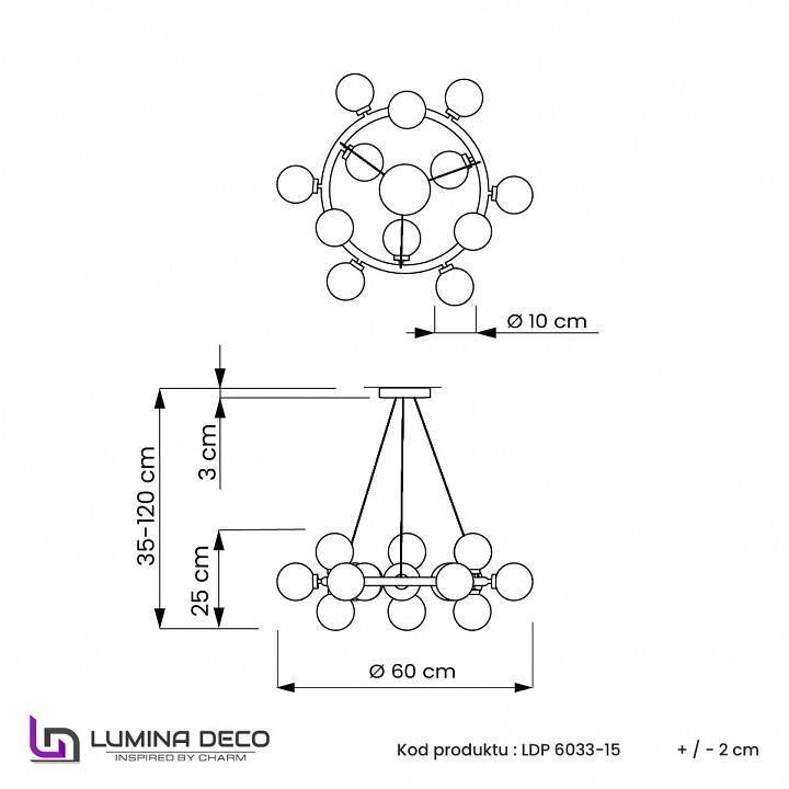 Подвесная люстра LUMINA DECO MARSIADA LDP 6033-25 FGD