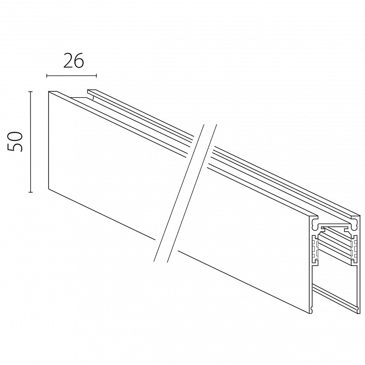 Комплект профиля встраиваемый для трека Lightstar Uno Pro 509037P