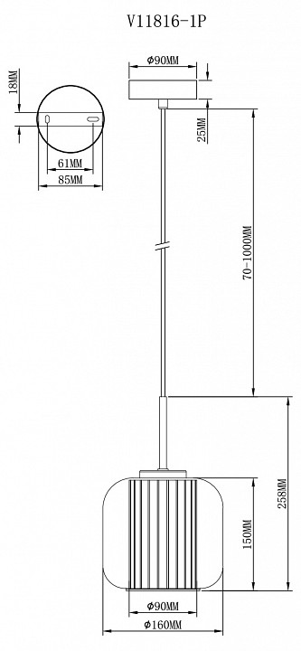 Подвесной светильник Moderli Ember V11816-1P