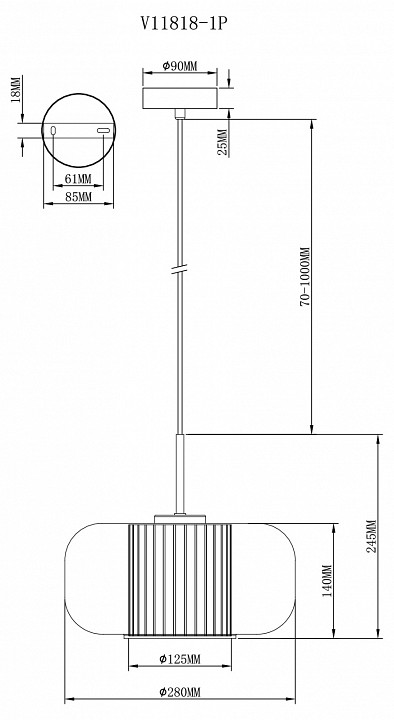 Подвесной светильник Moderli Ember V11818-1P