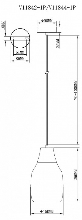 Подвесной светильник Moderli Adalina V11842-1P