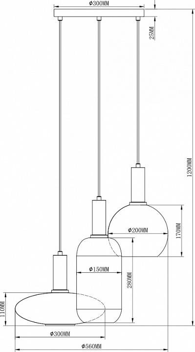Подвесной светильник Moderli Martin V2892-3P