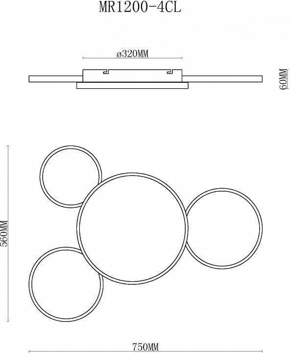 Потолочная люстра MyFar Emma 4 лампы MR1200-4CL