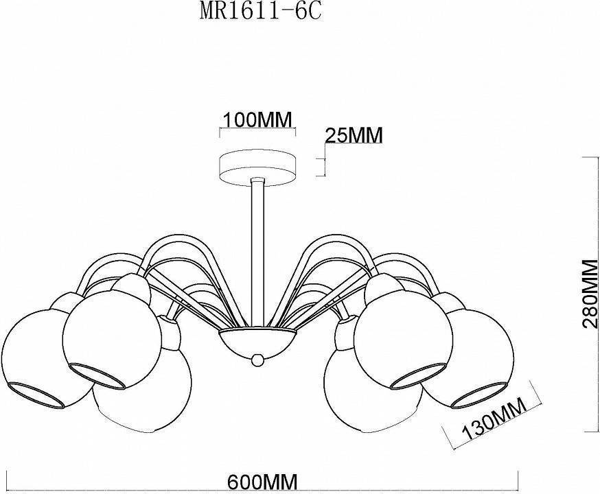 Люстра на штанге MyFar Marsel MR1611-6C
