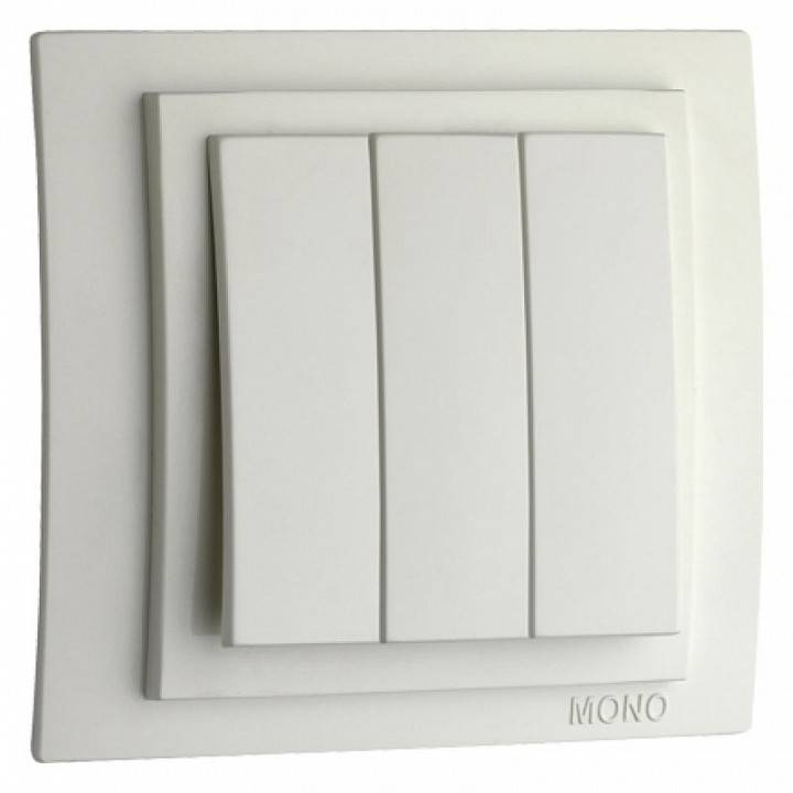 Выключатель трехклавишный без рамки Mono Electric Despina / Larissa 500-001922-114