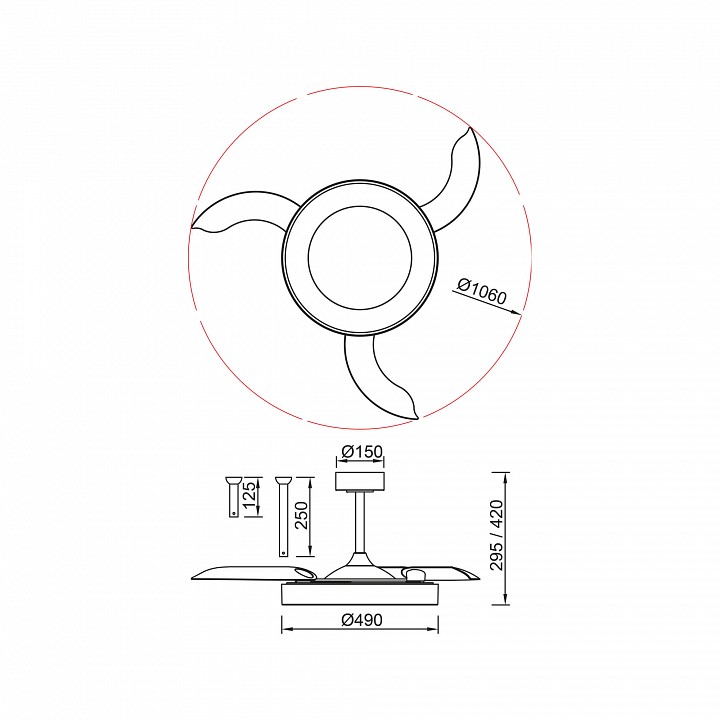 Светильник с вентилятором Mantra NISEKO FAN 9091