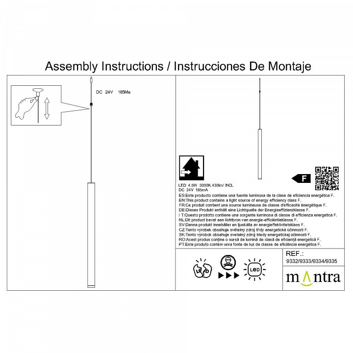 Подвесной светильник Mantra Cala 9333