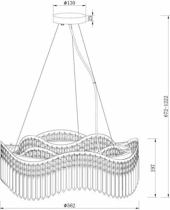 Подвесная люстра Maytoni Gracia 8 ламп DIA201PL-08G