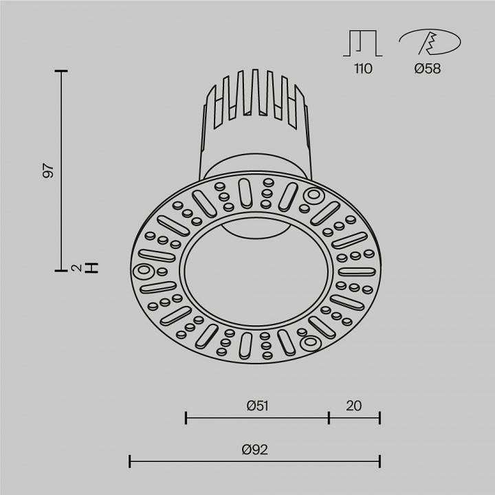 Встраиваемый светильник Maytoni Dip DL120-10W-4K-TRS-W
