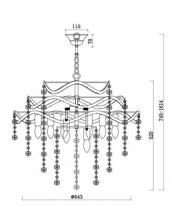 Подвесная люстра Freya Charlotte 9 ламп FR1001PL-09W
