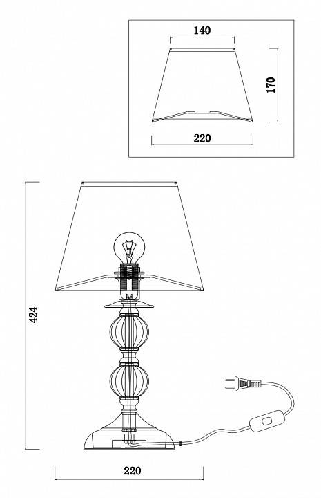 Настольная лампа декоративная Freya Inessa FR2685TL-01BZ