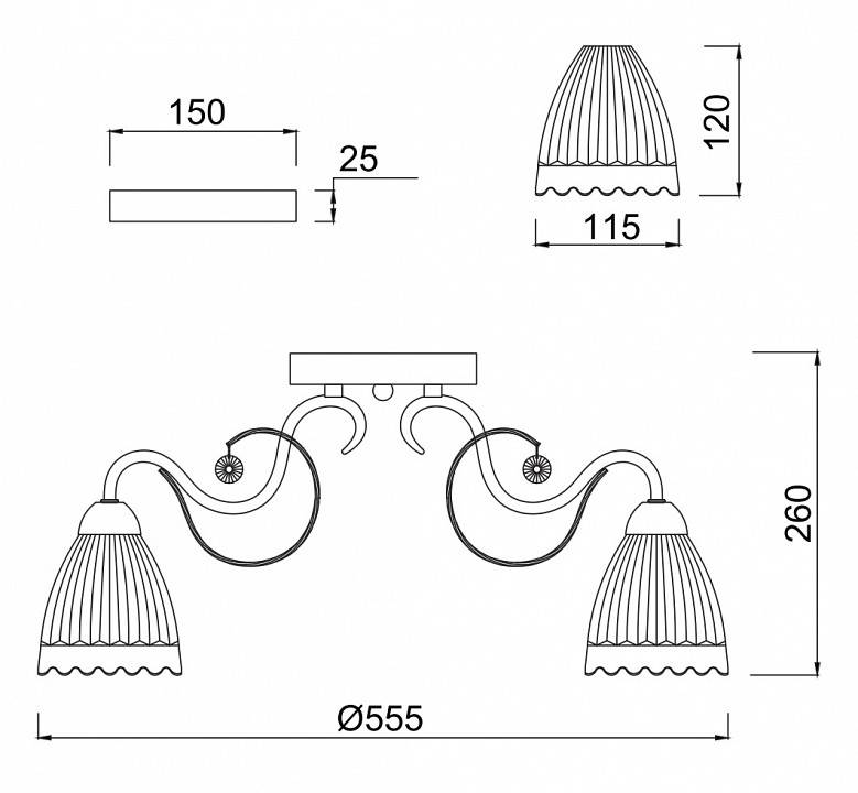 Потолочная люстра Freya Letizia 5 ламп FR2757-PL-05-BZ