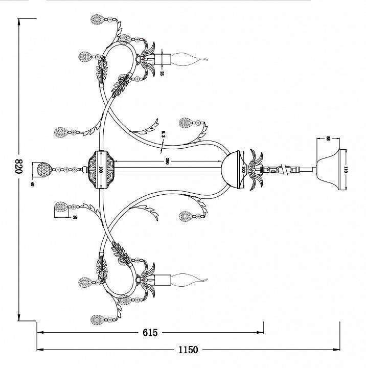 Подвесная люстра Freya Dezi 8 ламп FR3040-PL-08-WG