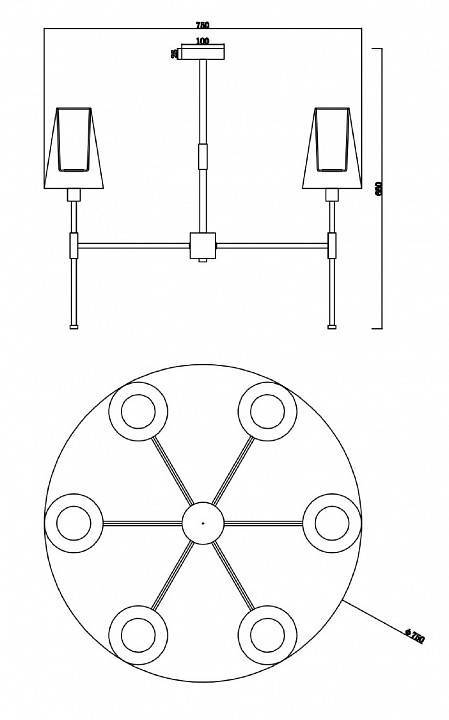 Люстра на штанге Freya Tida FR5196PL-06CH