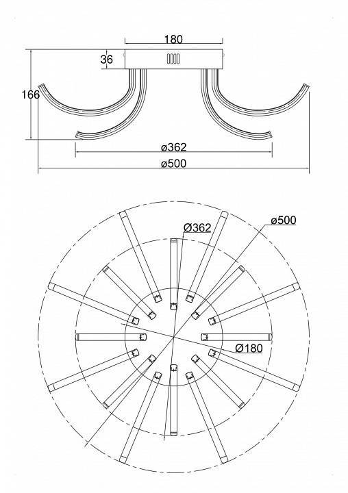 Потолочная люстра Freya Naomi LED 50 Вт FR6046CL-L50CH