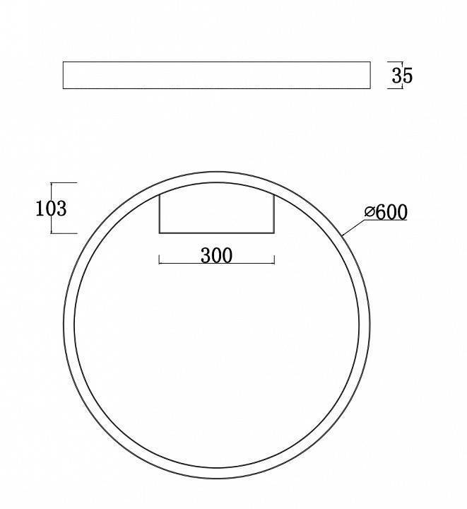 Накладной светильник Maytoni Rim 35 Вт 4000 К черный MOD058CL-L35B4K
