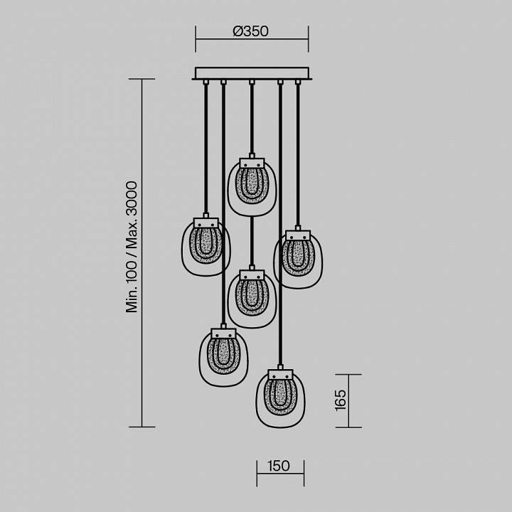 Подвесной светильник Maytoni Biology MOD367PL-L18BBSK