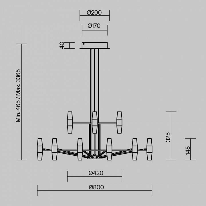 Подвесная люстра Maytoni Arana LED 108 Вт MOD401PL-L108BS3K