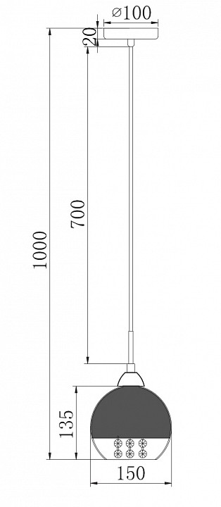Подвесной светильник Maytoni Iceberg 1 лампа P012-PL-01-N