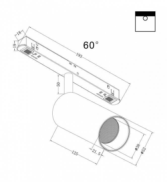 Трековый светодиодный светильник Maytoni Focus LED TR032-2-12W4K-W-B