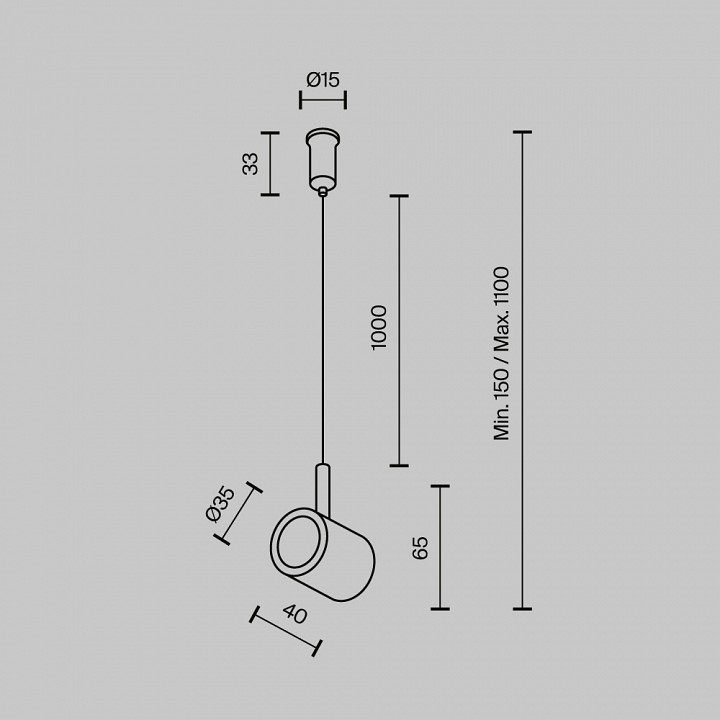 Подвес для трека Tau TRA154CSW-1PT