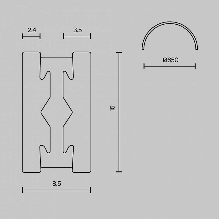 Трек накладной Maytoni Busbar trunkings Flarity TRX154-SR-D650-B